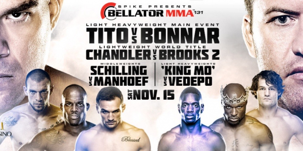 BELLATOR 131 met Stephan Bonnar vs Tito Ortiz  & Melvin Manhoef vs Joe Schilling