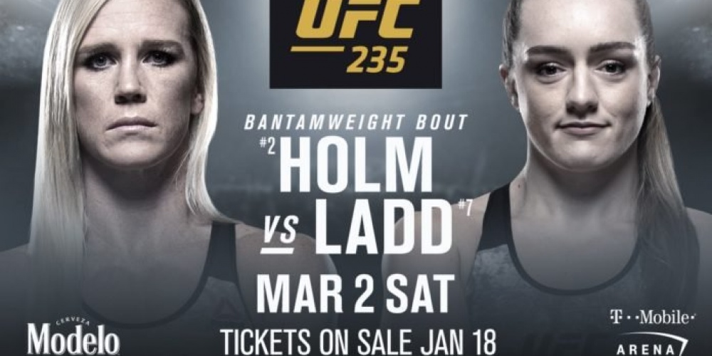 Holly Holm vs Aspen Ladd van de matchmaking van UFC 235 gehaald