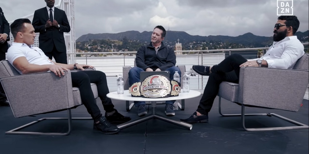 Mike Goldberg interviewt Michael Chandler en Patrício Freire face-to-face