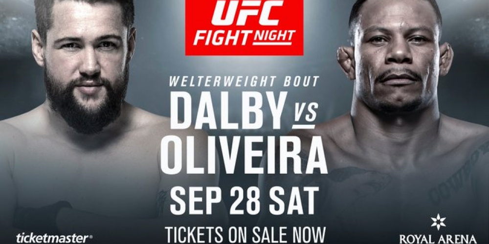 Nicolas Dalby vs. Alex Oliveira op UFC Kopenhagen