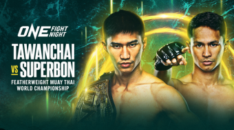 Superbon vs Tawanchai voor de ONE vedergewicht Muay Thai-titel